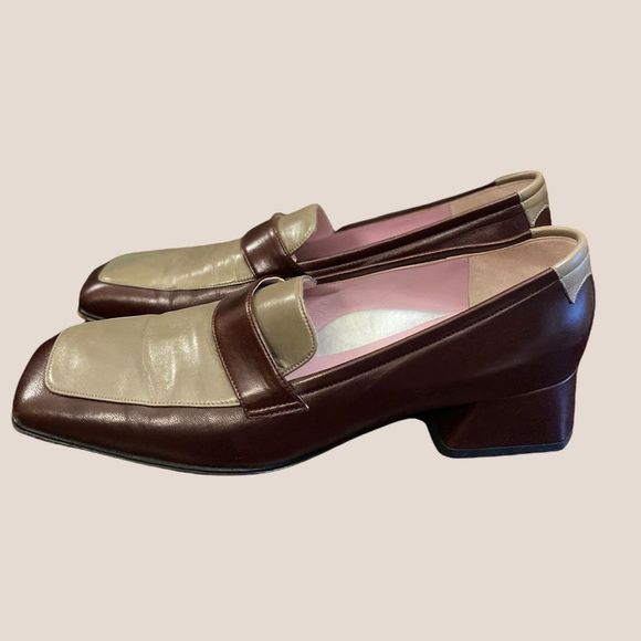 Taryn Rose Two Tone Leather Slip-on Loafers 39 - Picture 2 of 7